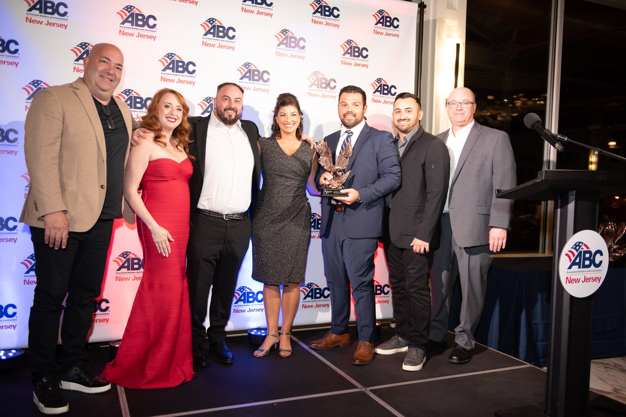 Imperial team accepting the 2025 ABC NJ Excellence in Construction Award
