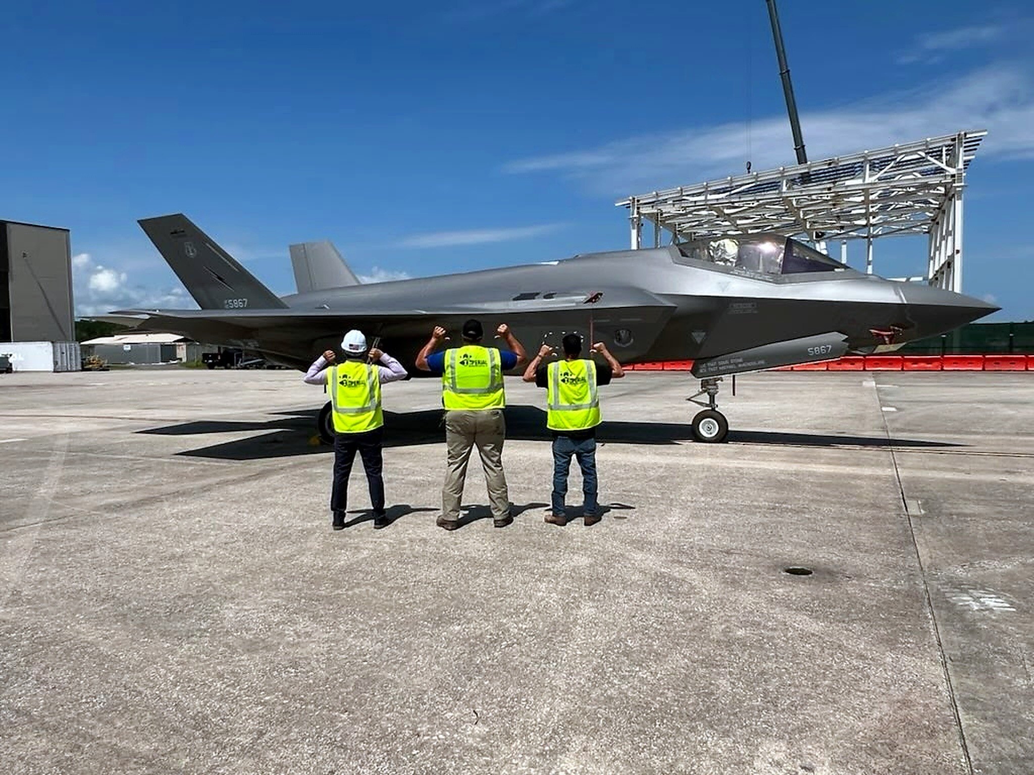 Imperial Construction & Electric crew at the F-35 repair hangar project in Jacksonville, Florida